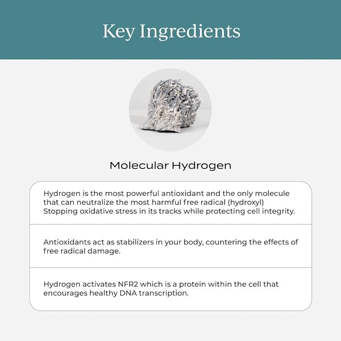 Vital Reaction Molecular Hydrogen Tablets 30 tabletas de Cymbiotika — vista posterior del envase
