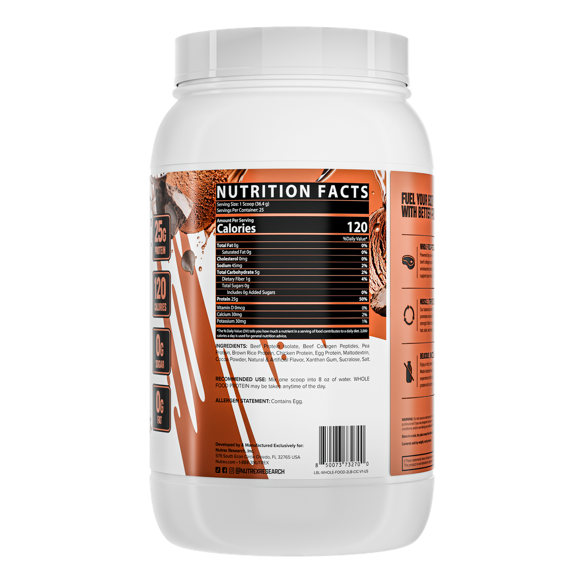 Proteína Nutrex Whole Protein Chocolate Ice Cream 2 lb