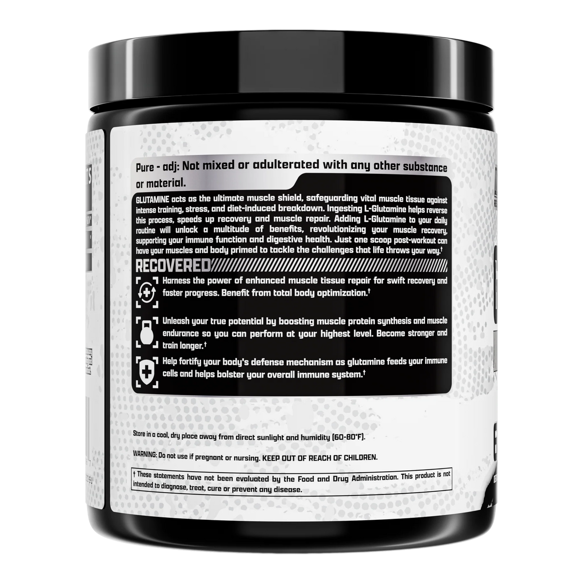 Nutrex Glutamine Pure - Unflavored - 60 Servings — etiqueta del producto