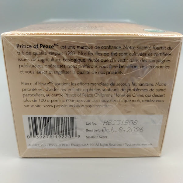 Té Negro Orgánico Prince of Peace 20 Bolsitas para Energía