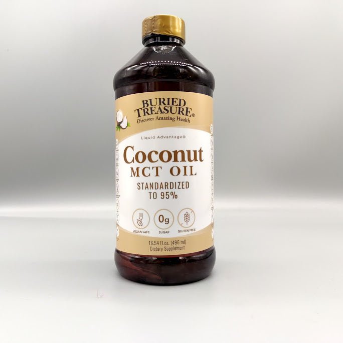 Aceite de coco Coconut Oil MCT - 16 fl oz de Buried Treasure (foto de archivo)