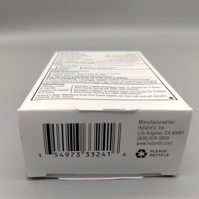 Baby Nighttime Oral Pain Relief Tablets 125 TABLETS de Hyland's — detalle