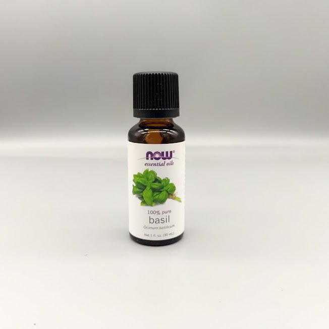 Aceite esencial de albahaca NOW 100% puro Ocimum basilicum 1 oz