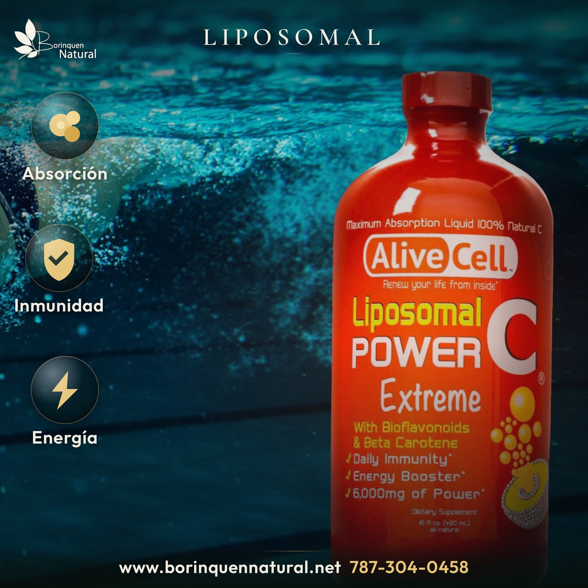 Power C vitamina C liposomal 16 oz — absorción liposomal