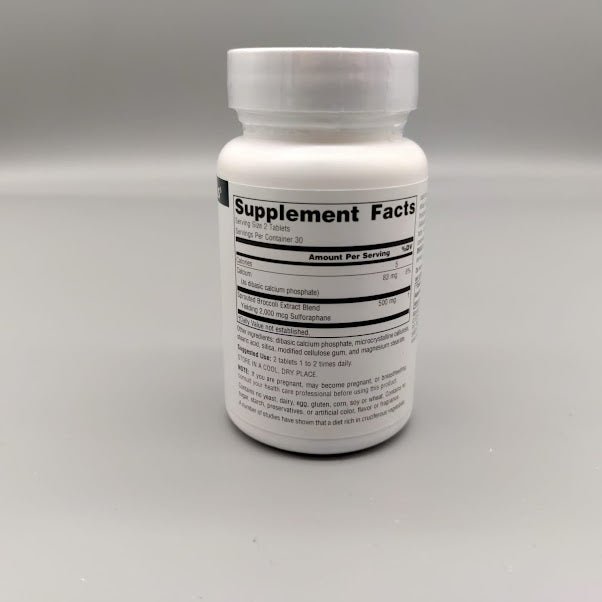 Broccoli Sprouts Extract, Tablets, 60 ea de Source Naturals — etiqueta del producto