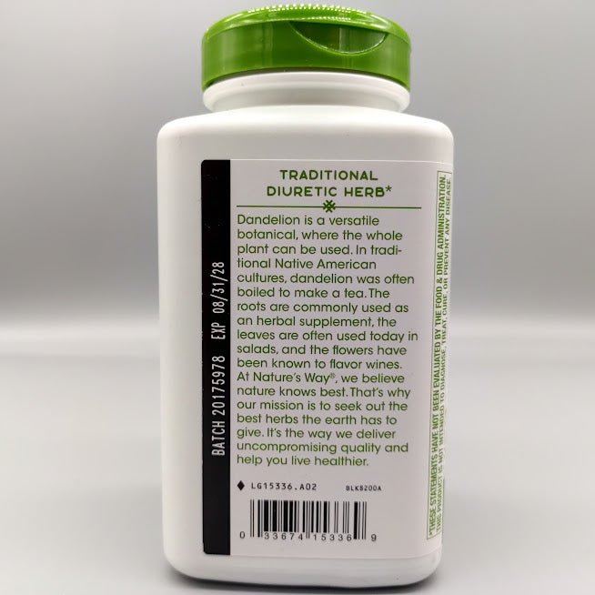 Dandelion Root - 1,575 mg - 180 Vegetarian Capsules - Nature's Way