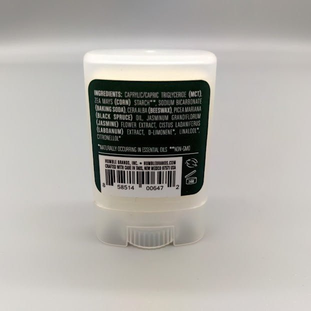 Desodorante Humble Black Spruce 0.5 oz Tamaño de Viaje de Humble Brands — etiqueta del producto