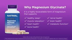 Magnesio Glicinato Natrol 240 mg Alta Absorción, 60 Cápsulas — etiqueta con los ingredientes
