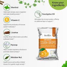 Herbion Cough Drops Orange – 25 Pastillas de Herbion Naturals — etiqueta del producto