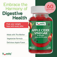 Vinagre de Manzana con Jengibre YumVs — frasco de 60 gomitas con la madre, fórmula vegetariana