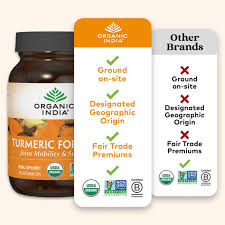 Turmeric Formula de Organic India — vista posterior del envase