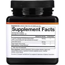 Turmeric Advanced – 120 cápsulas de Youtheory — etiqueta con los ingredientes