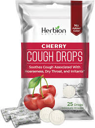 Cough Drops Sabor Cereza – 25 pastillas de Herbion Naturals