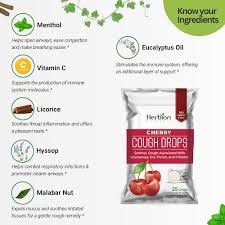 Cough Drops Sabor Cereza – 25 pastillas de Herbion Naturals — vista posterior