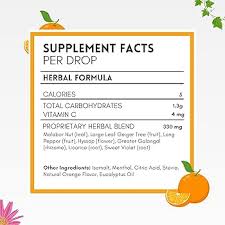 Sugar Free Cough Drops Sabor Naranja – 25 pastillas de Herbion Naturals — etiqueta del producto