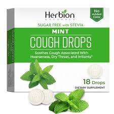 Sugar Free Cough Drops Sabor Menta – 18 pastillas de Herbion Naturals