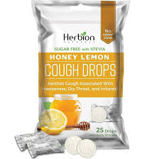 Sugar Free Cough Drops Sabor Miel Limón – 25 pastillas de Herbion Naturals