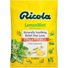 Cough Drops Lemon Mint Sin Azúcar – 19 pastillas de Ricola