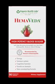 Blood Builder HemaVeda con Hierro 18 mg, B12 y Folato, 90 Cápsulas de Organic Health Labs — detalle del producto