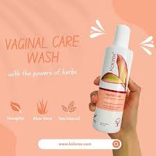 Kolorex lavado íntimo vaginal care wash 250 ml con horopito aloe y tea tree — vista posterior del envase (foto de archivo)