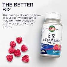Kal B-12 Methylcobalamin ActivMelt 1000 mcg 90 tabletas — vista posterior del envase