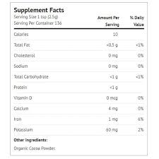 Cocoa Powder Pure Organic 12 oz de Now Real Foods — vista posterior