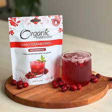 Daily Cranberry+ 3.5 oz de Organic Traditions — etiqueta del producto