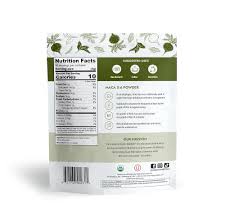 Maca X 6 Powder 5.3 oz de Organic Traditions — etiqueta del producto