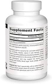 Alpha Lipoic Acid 600 mg 30 Capsules de Source Naturals — etiqueta con los ingredientes