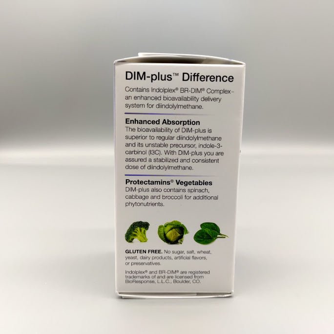 DIM-Plus - Estrogen Metabolism - 60 Capsules de Natures Way — vista lateral del envase
