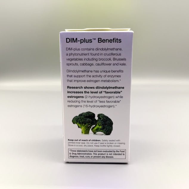 DIM-Plus - Estrogen Metabolism - 60 Capsules de Natures Way — vista posterior del envase
