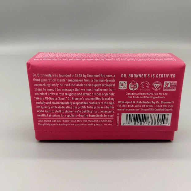 Dr. Bronners Magic Organic Rose Bar Soap - 5 oz