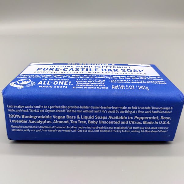 Dr. Bronners Organic Bar Soap - Peppermint -5 oz en Puerto Rico — vista posterior del envase