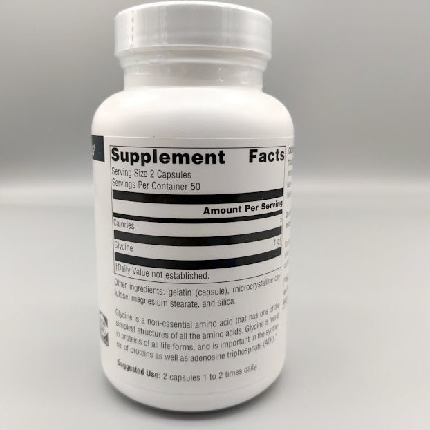 Glycine 500 mg 100 capsule (foto de archivo)