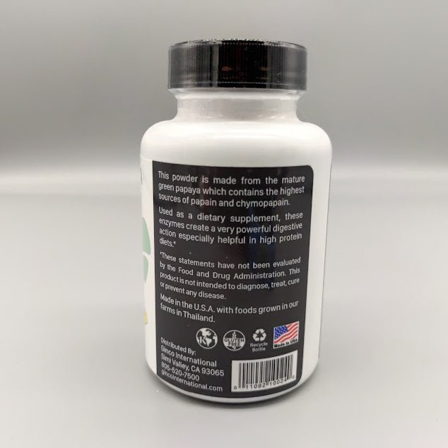 Green Papaya Digestive Enzymes 75 capsule de Royal Tropics — vista posterior