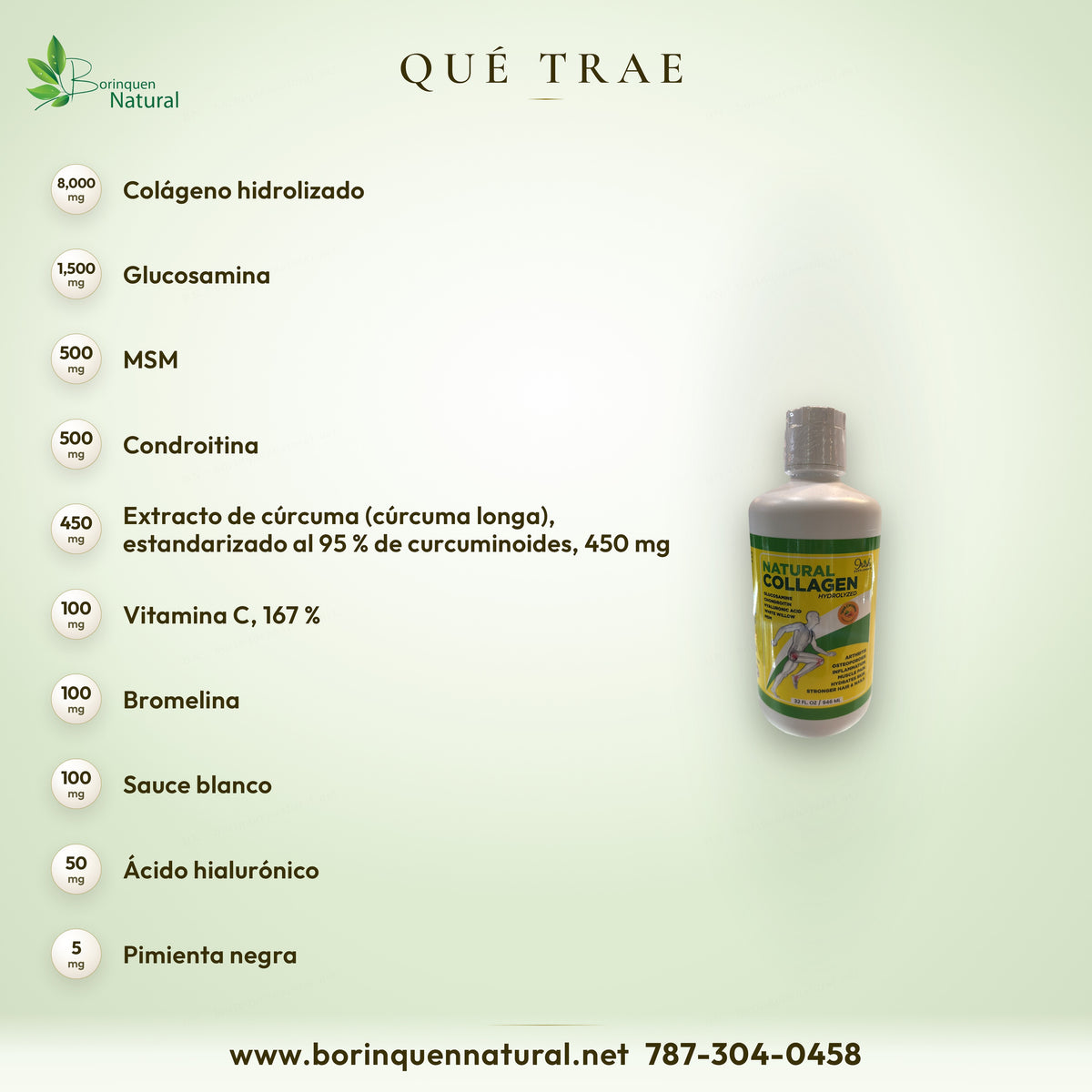 Qué trae Irish: extracto de cúrcuma al 95 % de curcuminoides, 450 mg, y vitamina C 100 mg, 167 %