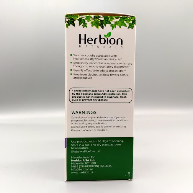 Ivy Leaf Syrup with Thyme - 5 Oz de Herbion Naturals — vista posterior