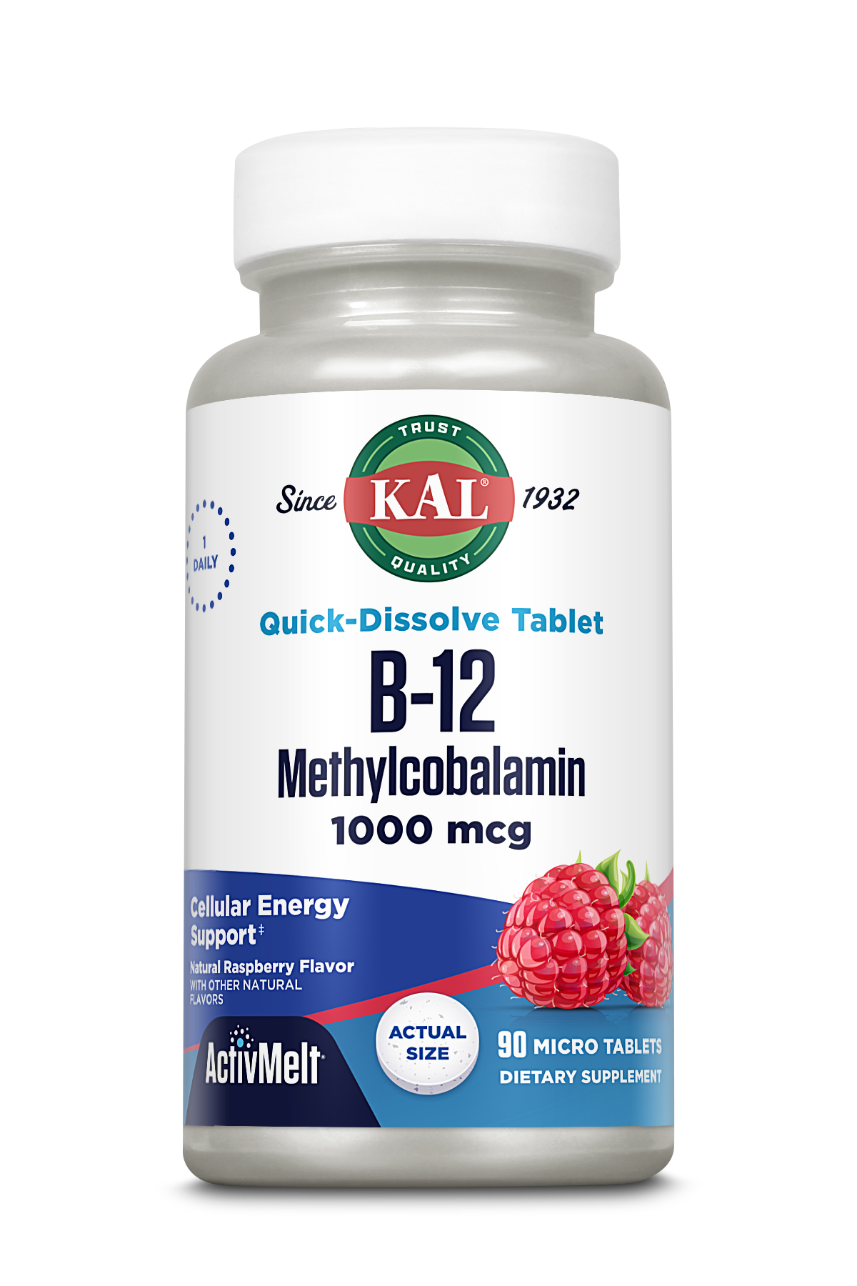 KAL B-12 Methylcobalamin ActivMelt 1000 mcg 90 micro tablets