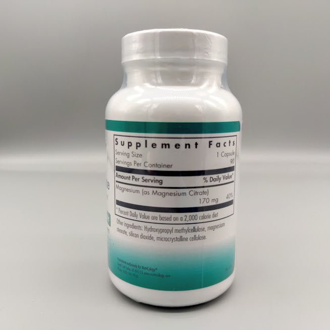 Magnesium Citrate - 90 Vegetarian Capsules - NutriCology (foto de archivo)