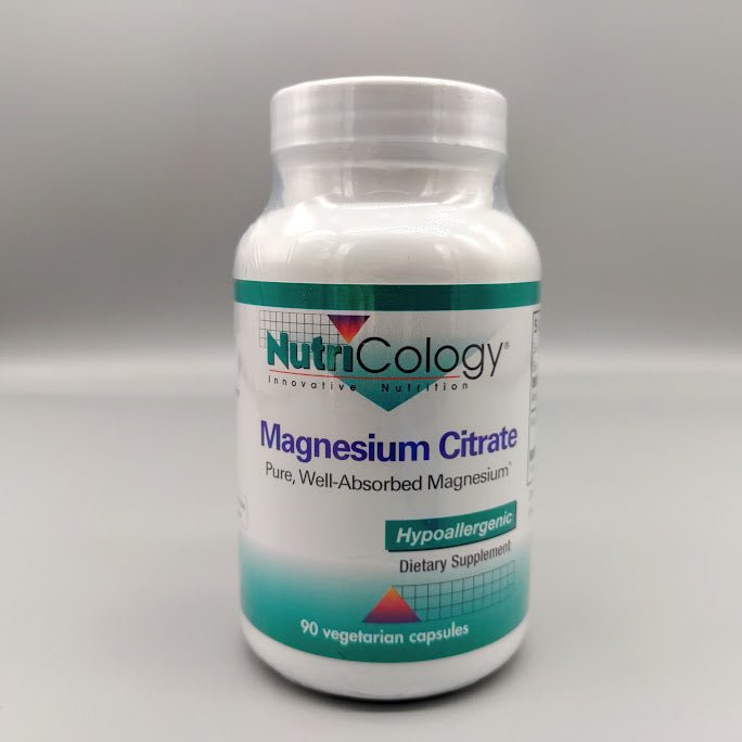 Magnesium Citrate - 90 Vegetarian Capsules - NutriCology (foto de archivo)