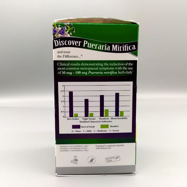 Nature's Answer Pueraria Mirifica Estro Balance, 60 vegetarian capsules — vista lateral