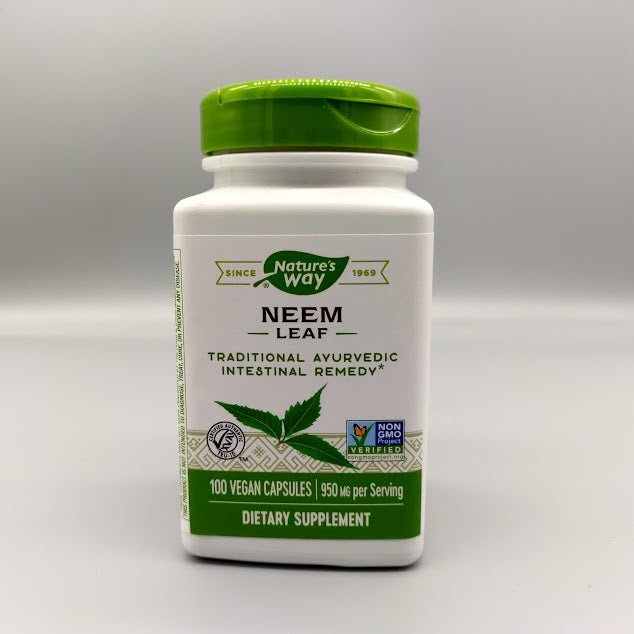 Neem Leaf 950mg - 100 Cápsulas Vegetarianas - Nature's Way (foto de archivo)