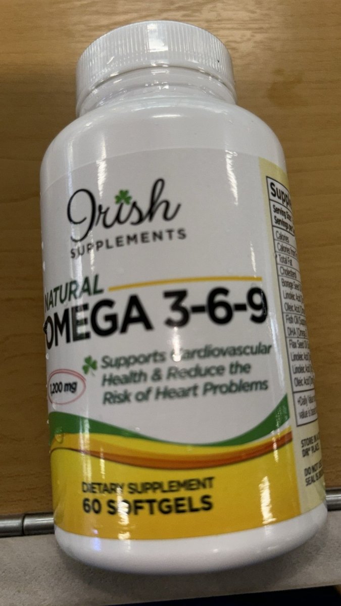 Omega 3-6-9, 1200 mg, 60 Cápsulas Blandas de Irish Supplements