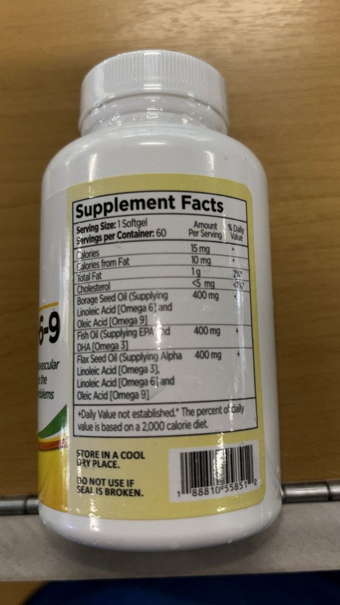 Omega 3 - 6 - 9, 1200 mg, 60 Cápsulas Blandas