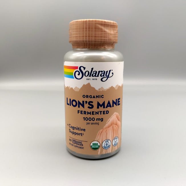 Organically Grown Fermented Lion's Mane Mushroom 500 mg 60 Caps Vegi de Solaray