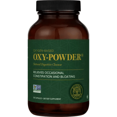 Oxy Powder - Limpiador Intestinal y de Colon - 120 Cápsulas - Global Healing Center (foto de archivo)