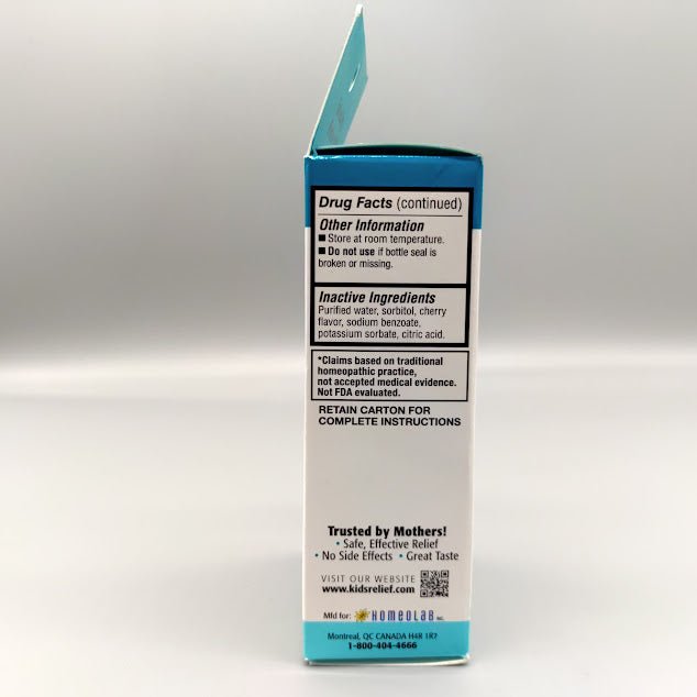 Pain & Fever Cherry .85 OZ de Kids Relief — vista lateral