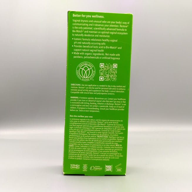Restore - Balance & Moisturizing - Personal Lubricant Gel - 2oz de Good Clean Love — etiqueta del producto (foto de archivo)