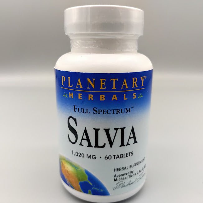 Salvia 1020 mg 60 Tabletas para Circulación y Corazón de Planetary Herbals (foto de archivo)