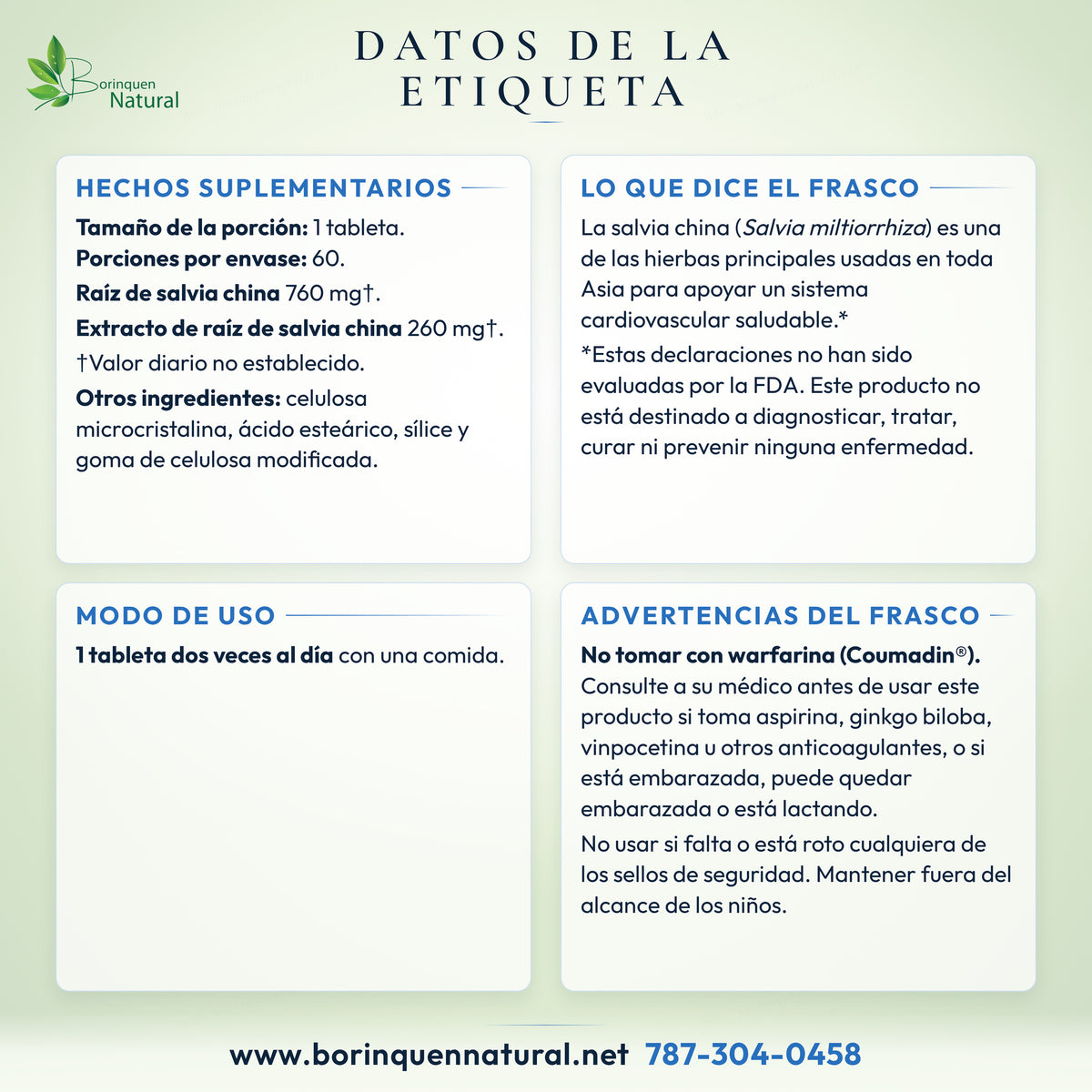 Datos de la etiqueta de la Salvia de Planetary Herbals: hechos suplementarios, otros ingredientes, modo de uso y advertencias del frasco